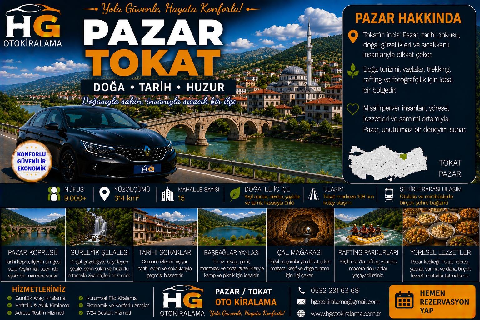Pazar Tokat araç kiralama | HG Blog