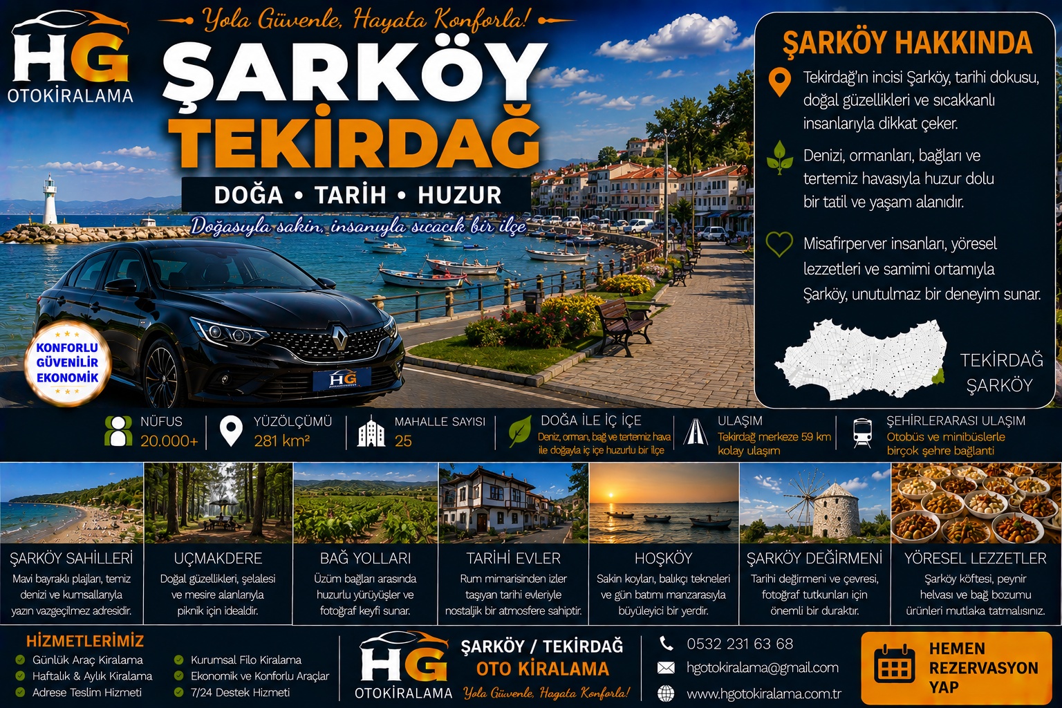Şarköy Tekirdağ araç kiralama | HG Blog